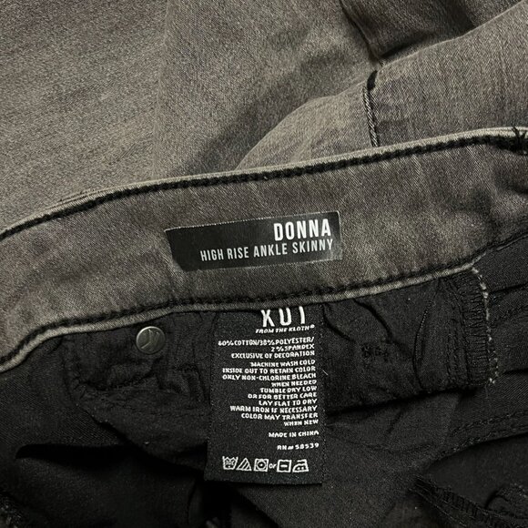 Kut From The Kloth High-Rise Ankle Skinny Jeans Size 2 Gray Stretch Slim Fit Den - Picture 7 of 8